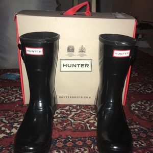 Hunter original short black rain boots